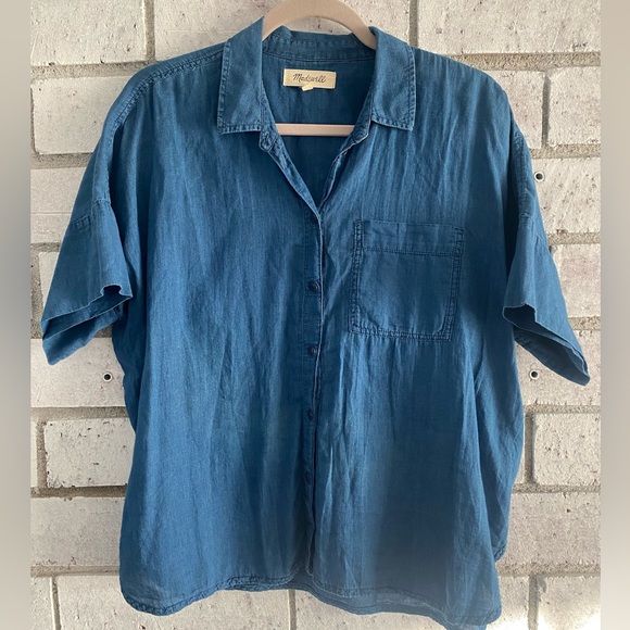 Madewell Denim Daily Shirt, Bright Indigo, Size M - Picture 4 of 7